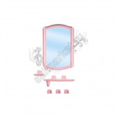 Набор для ванной Беросси 46 НВ4602 розовый мрамор (зеркало 352х520 фигурное,7 предметов)