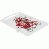 Доска разделочная пластиковая 315х195мм рис (белый цветок) М1576